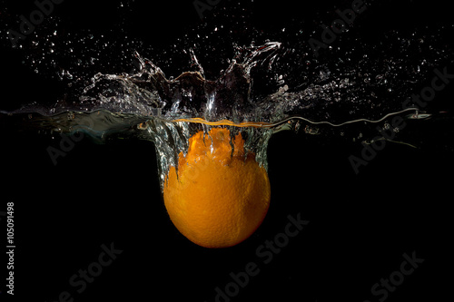 Orange in water raised a big wave