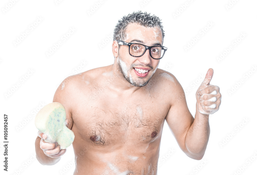 Fototapeta premium Funny man bathing