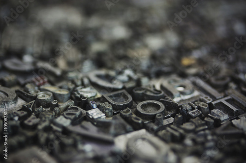 Photography Close up of typeset letters