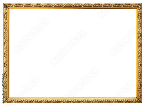 Wood vintage frame isolated on white. Wood frame simple design.