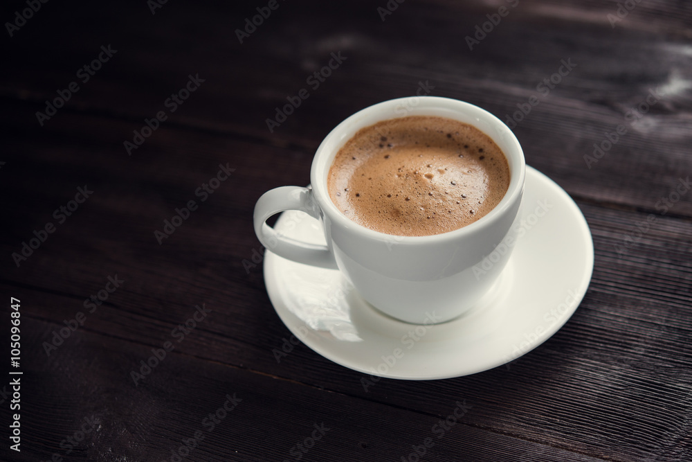 Fototapeta premium White cup of espresso coffee