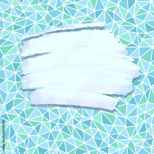 Paint stroke palce for text on triangle abstract background