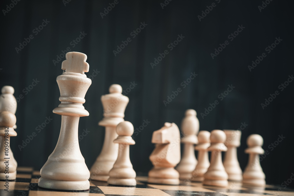 Chess pieces on the board