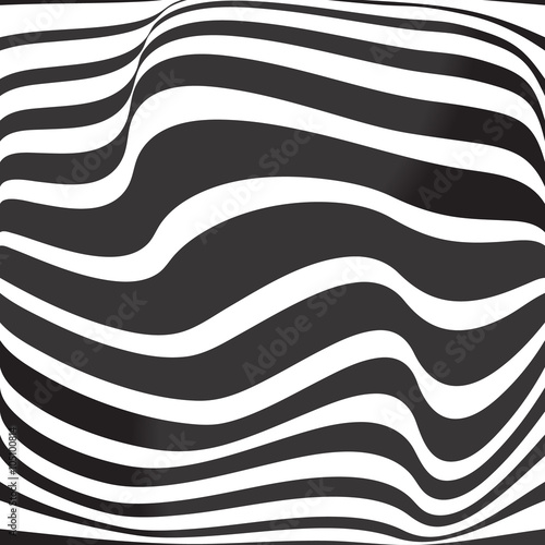 optical art opart striped wavy background abstract waves black and white