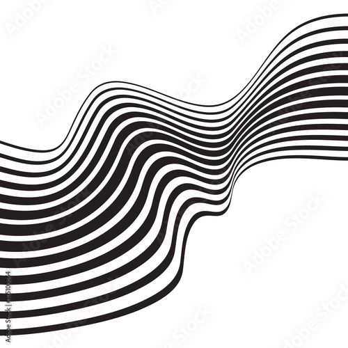optical art opart striped wavy background abstract waves black and white