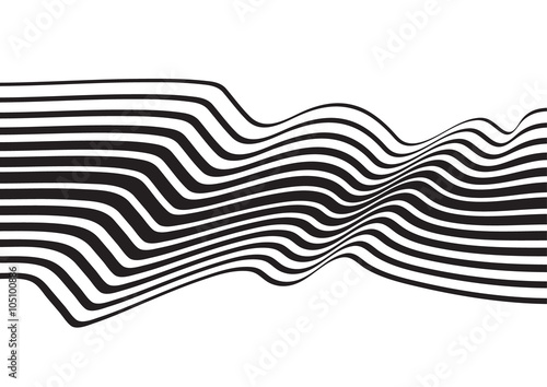 optical art opart striped wavy background abstract waves black and white
