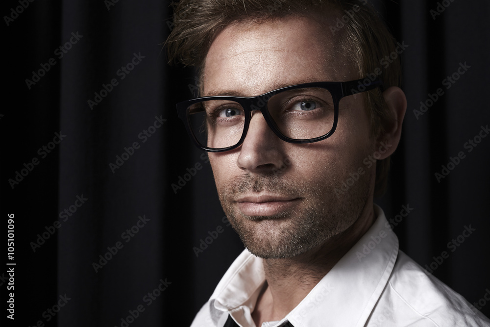Handsome man in glasses, portrait Handsome man in glasses, portrait