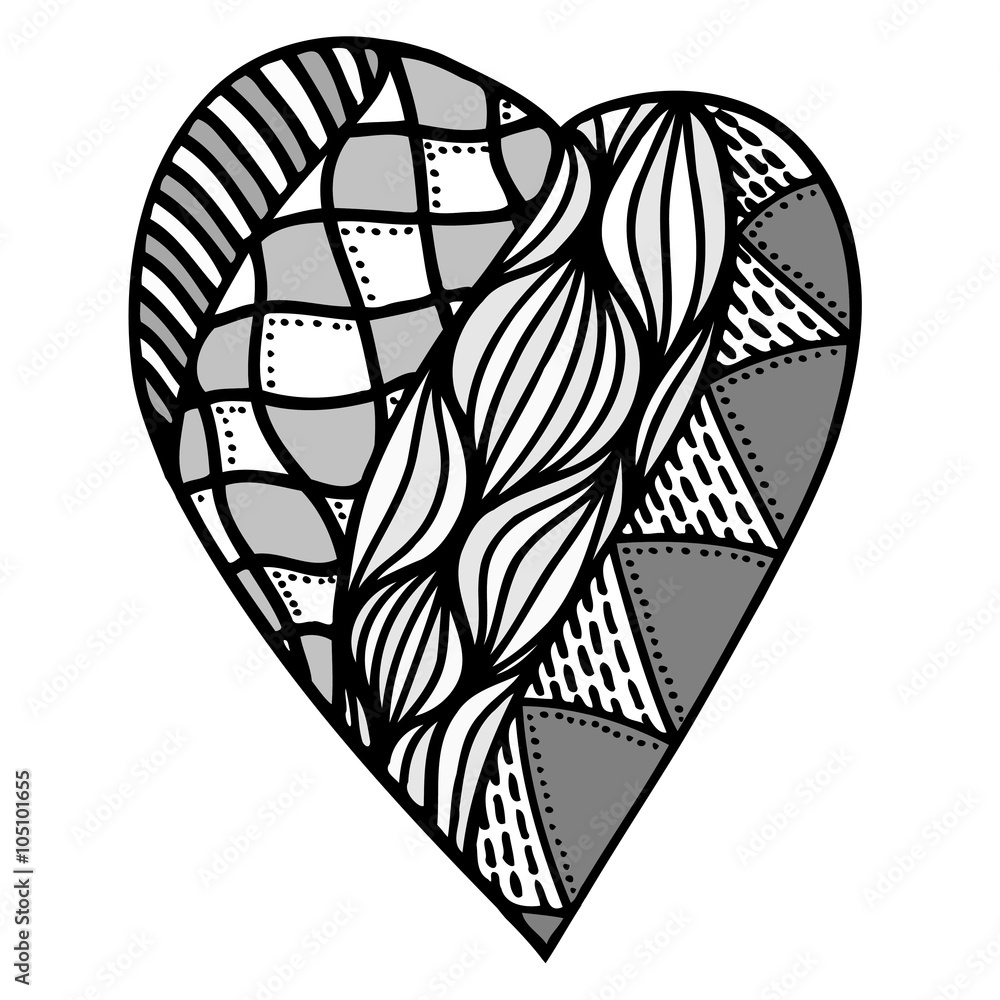 heart in zentangle style heart in zentangle style