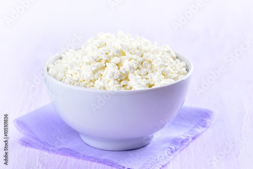 Curd cheese in a bowl