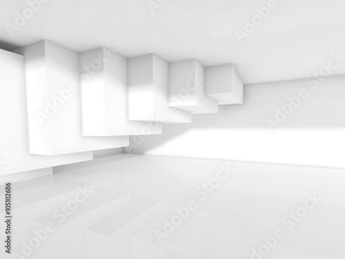 Abstract interior design 3 d cubes construction