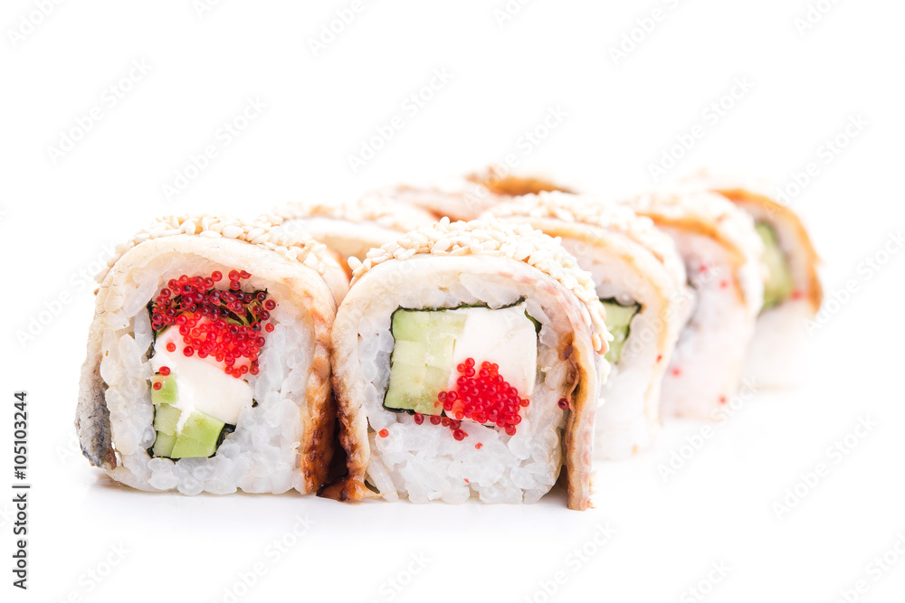 rolls with tuna, cheese and avocado rolls with tuna, cheese and avocado