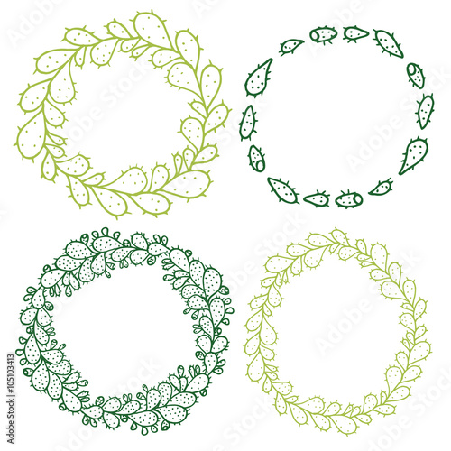 Set of decorative circle frames.