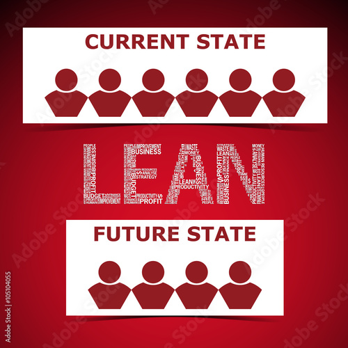 Vector illustration of abstract background with heading Lean
