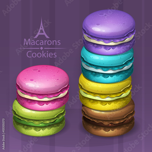 Illustration of colorful macaroons