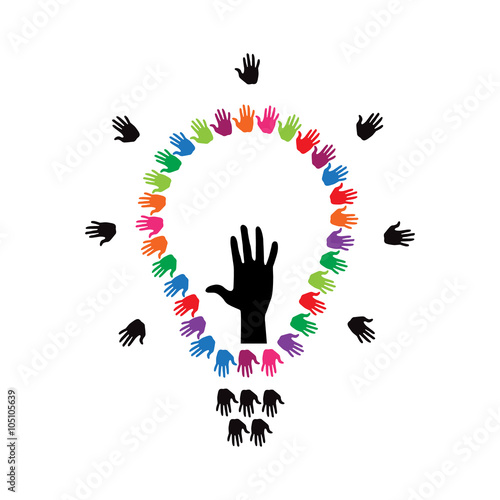 light bulb with hands
