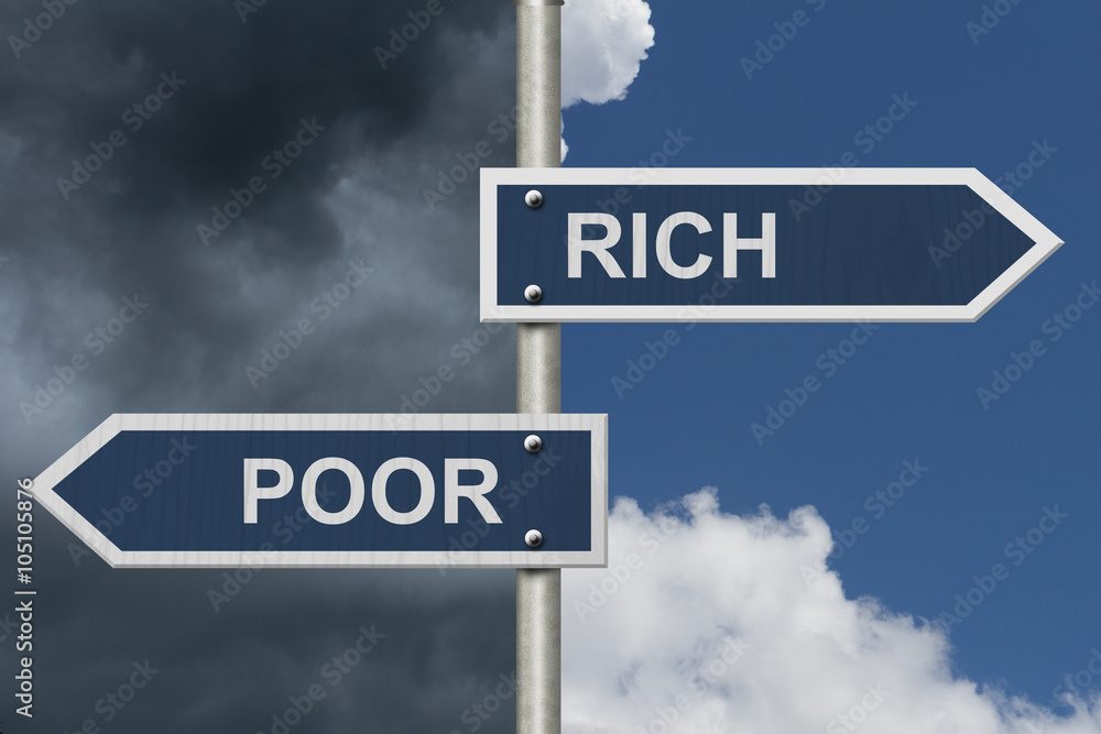 Obraz premium Being Rich Versus Poor