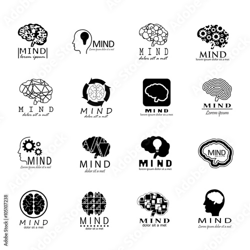 Mind Icons Set - Vector Illustration  