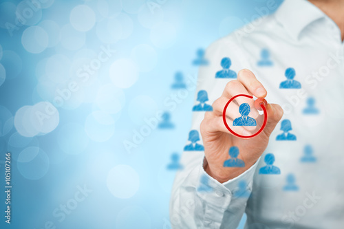 Foto Marketing segmentation and leader recruit