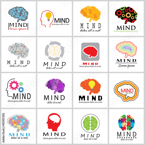 Mind Icons Set - Vector Illustration
