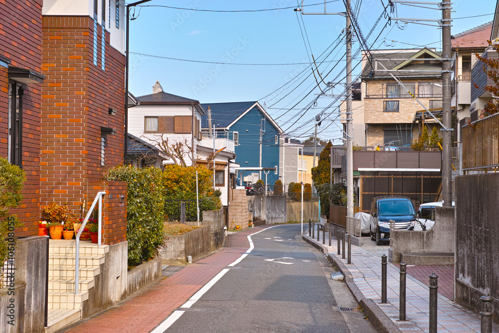 日本の郊外の住宅街