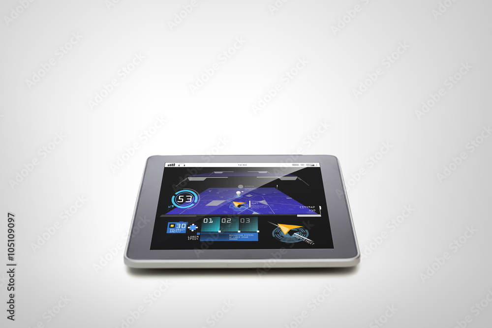 tablet pc with gps navigator map on screen tablet pc with gps navigator map on screen