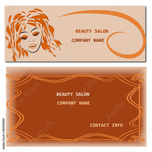 Hairstyle CARD FOR BEAUTY SALON IN VECTOR WITH BEAUTIFUL GIRL