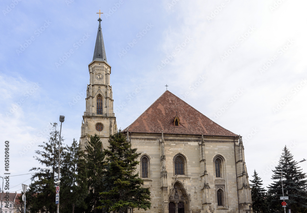 The church of Saint Michael, a gothic style roman catholic cathedral in Cluj, second largest church