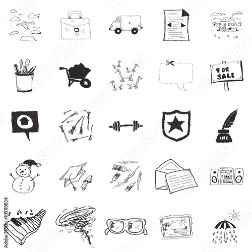 Set of 25 doodle illustrations