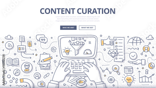 Content Curation Doodle Concept