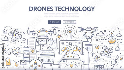 Drones Technology Doodle Concept