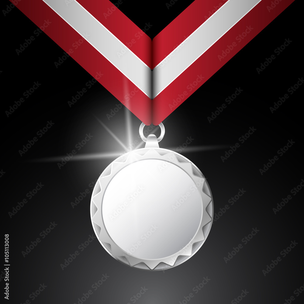 vector silver medal Stock Vector | Adobe Stock