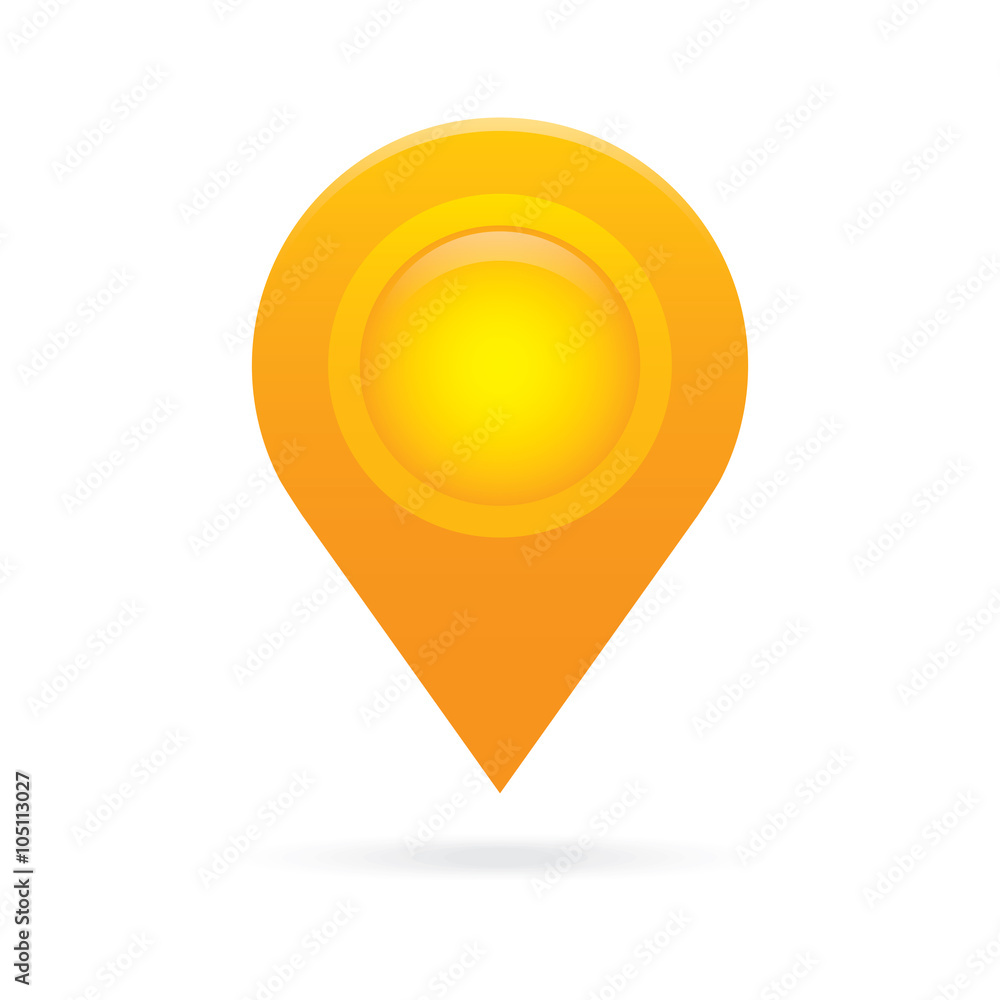 orange map pointer icon marker GPS location flag symbol Stock Vector |  Adobe Stock