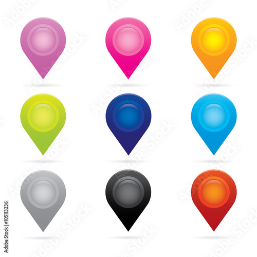 Free Download set map pointer icon marker GPS location flag symbol - GFXLoad
