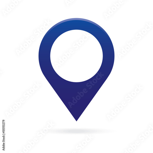 blue map pointer icon marker GPS location flag symbol