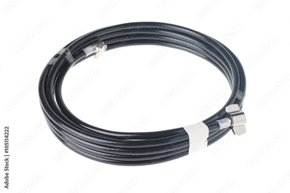 black hose isolated on white black hose isolated on white