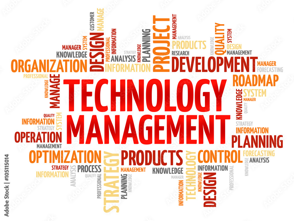 Fototapeta premium Technology Management word cloud, business concept background