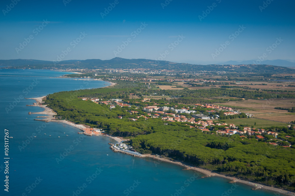 Aerial view of Etruscan Coast - Italy, Tuscany, Cecina