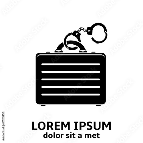 Handcuffs with briefcase icon