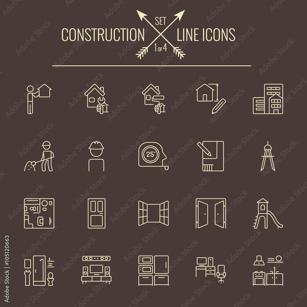 Construction icon set. Construction icon set.