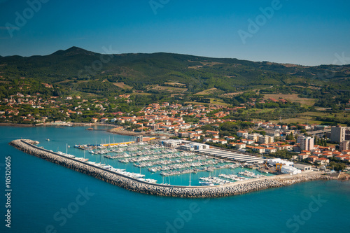 Aerial view of Etruscan Coast, Italy, Tuscany, Rosignano Solvay