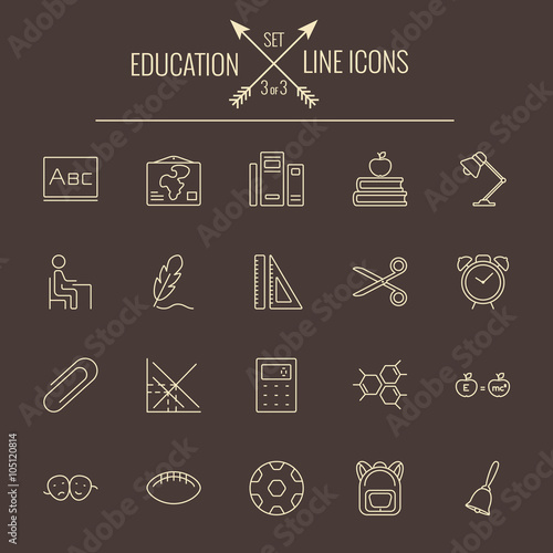 Education icon set.