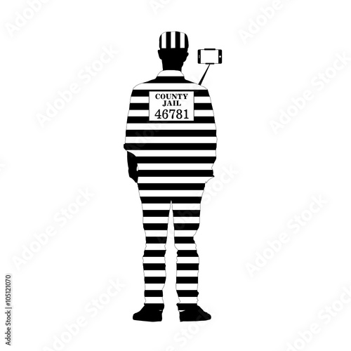 prisoner with selfie illustration