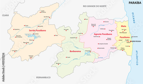 paraiba administrative map