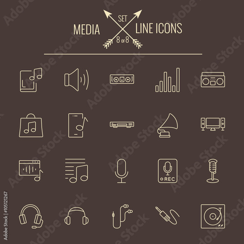 Media icon set.