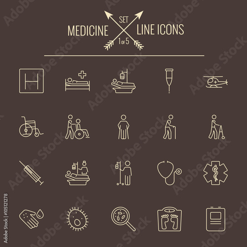 Medicine icon set.