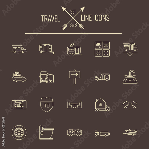 Travel and holiday icon set.