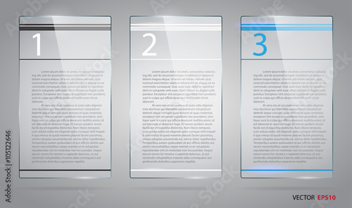 Set of rectangle glass frames with place for text.