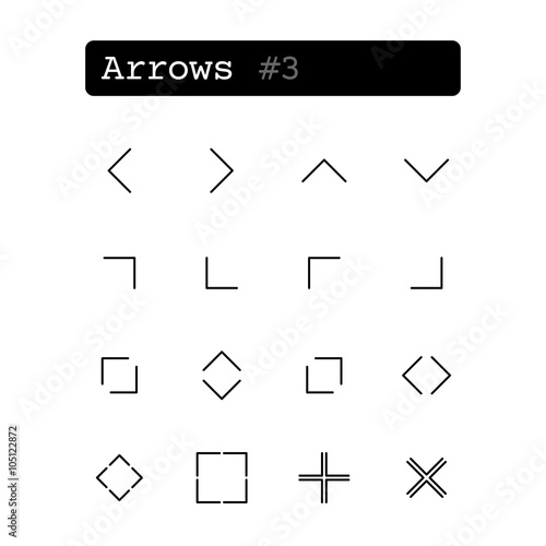 Set line thin icons. Vector. Arrow