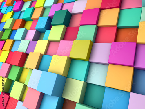 Abstract background of multi-colored cubes © afxhome
