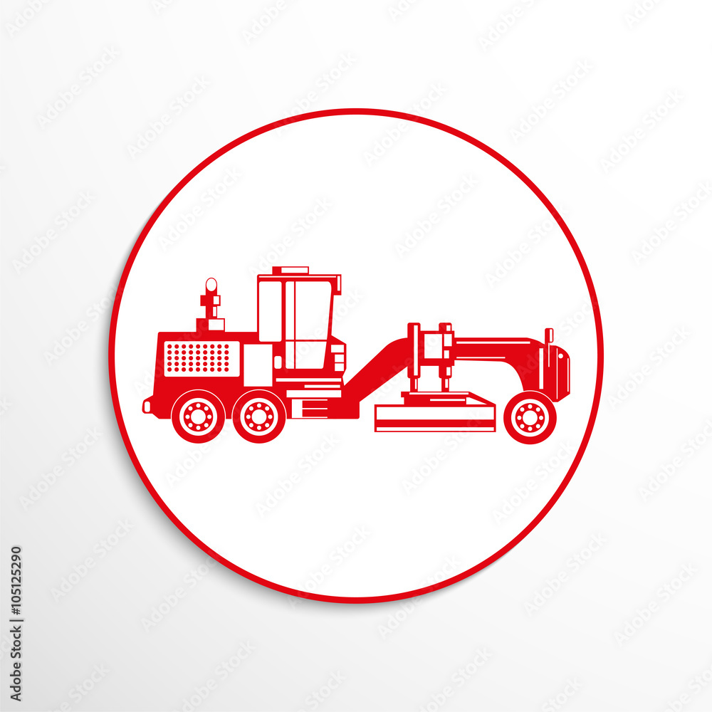 Motor grader. Vector icon. Motor grader. Vector icon.